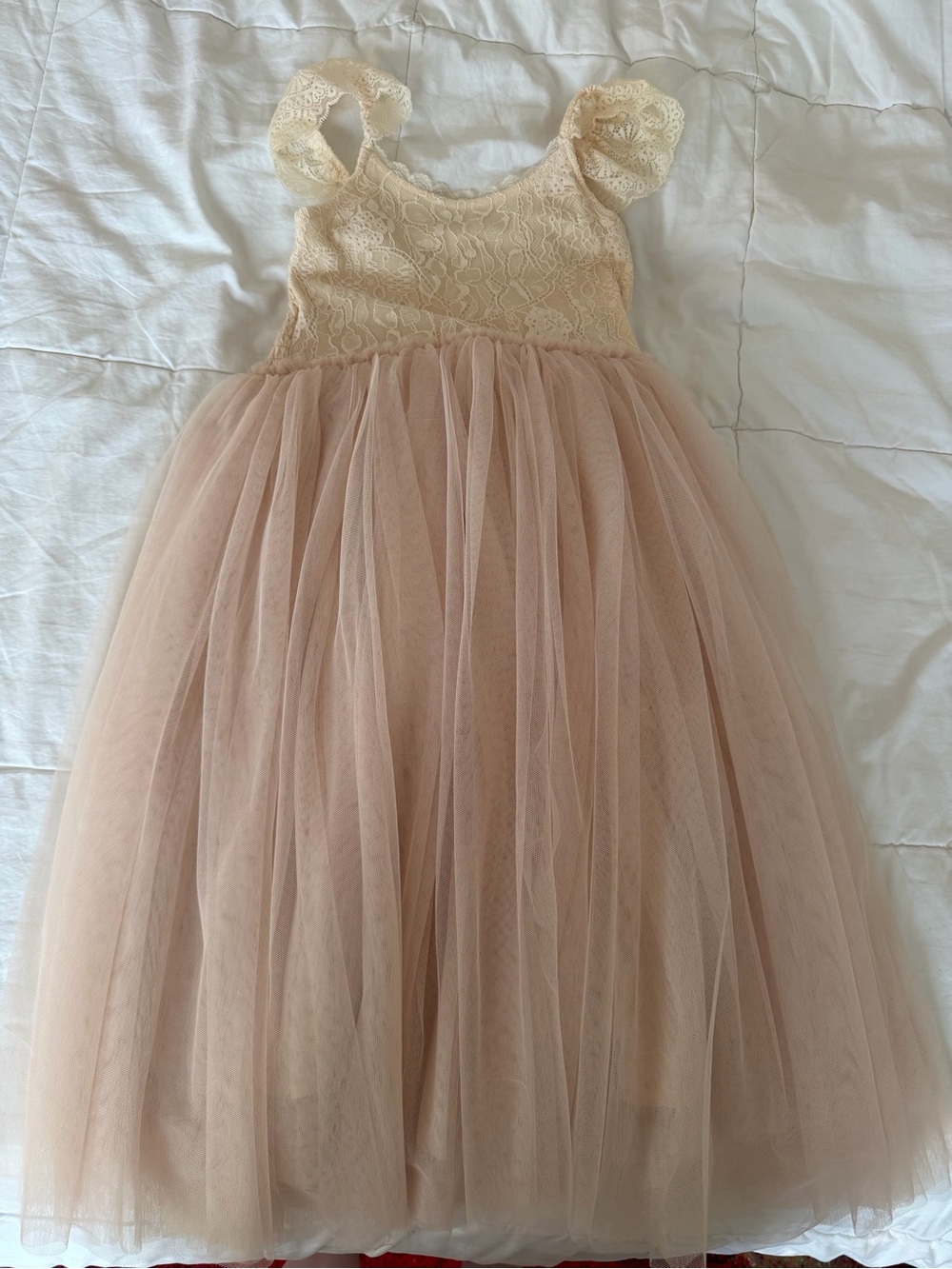 Noralee, Girls Lace Bodice Tulle Party Dress in Blush Pink, size 6T